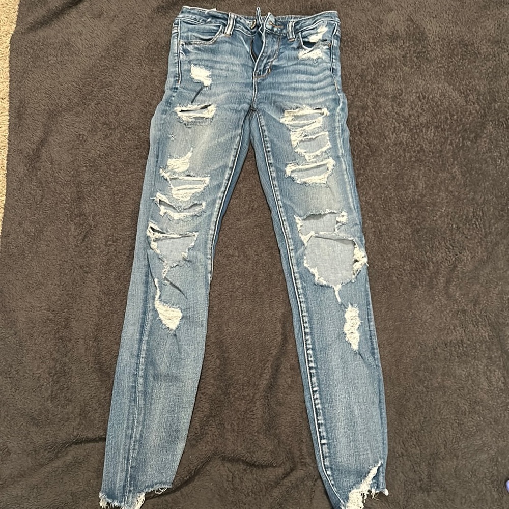 American Eagle Next Level Stretch Ripped Skinny Jeans